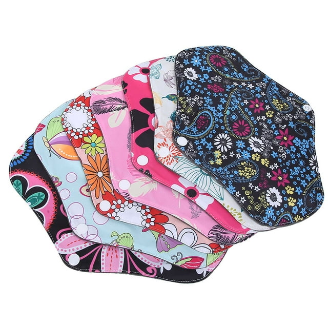LYUMO Serviettes Menstruelles Réutilisables, 7 Pcs Serviettes Hygiéniques en Tissu Réutilisables Lavables en Bambou Serviettes Menstruelles en Tissu pour Femme Serviette en Tissu m, Serviettes Hygiéniques en Tissu Réutilisables