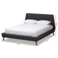 thumbnail image 7 of Baxton Studio Sinclaire Modern and Contemporary Dark Grey Fabric Upholstered Walnut-Finished Queen Sized Platform Bed, 7 of 7