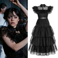 thumbnail image 1 of Wednesday Adams Family Comedy Cos Prom Wednesday Black Dress, 1 of 3