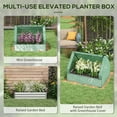 thumbnail image 3 of Outsunny Raised Garden Bed with Small Greenhouse, Green and Silver, 3 of 9