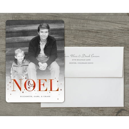 Noel - Deluxe 5x7 Personalized Holiday Religious Holiday Card