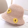 thumbnail image 2 of Toddler Baby Kids Summer Outdoor Sunscreen Printing Pattern Straws Hats Sun Cap, 2 of 4
