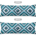 thumbnail image 4 of Moroccan Style Body Pillow Cover Boho Farmhouse Vintage Bohemian Throw Pillow Covers Long Pillow Case Protector with Zipper Decorative Rectangle Bed Pillowcases for Bedroom,Couch,20"x54",Teal Blue, 4 of 5