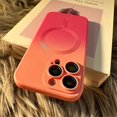 thumbnail image 6 of Magnetic for iPhone 15 Pro Max Case, Compatible with MagSafe, Full Camera Lens Film Protection Cute Gradient Color Silicone Shockproof Matte Cover for Women & Men (iPhone 15 Pro Max,Rose Pink), 6 of 15