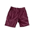 thumbnail image 3 of Men's Corduroy Shorts 5 Inch Inseam Drawstring Elastic Waist Lightweight Casual Summer Beach Shorts with Pocket Wine M, 3 of 6