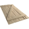 thumbnail image 6 of Ekena Millwork 23 1/2"W x 48"H Rustic Four Board Spaced Board-n-Batten Hand Hewn Faux Wood Shutters w/Z-Board (Per Pair), Primed Tan, 6 of 10