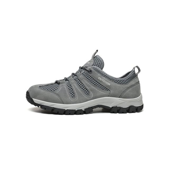 LUXUR Chaussures de Randonnée pour Hommes Espadrilles d'Extérieur Lacets Chaussures de Marche Athlétiques Randonnée Gris 9.5