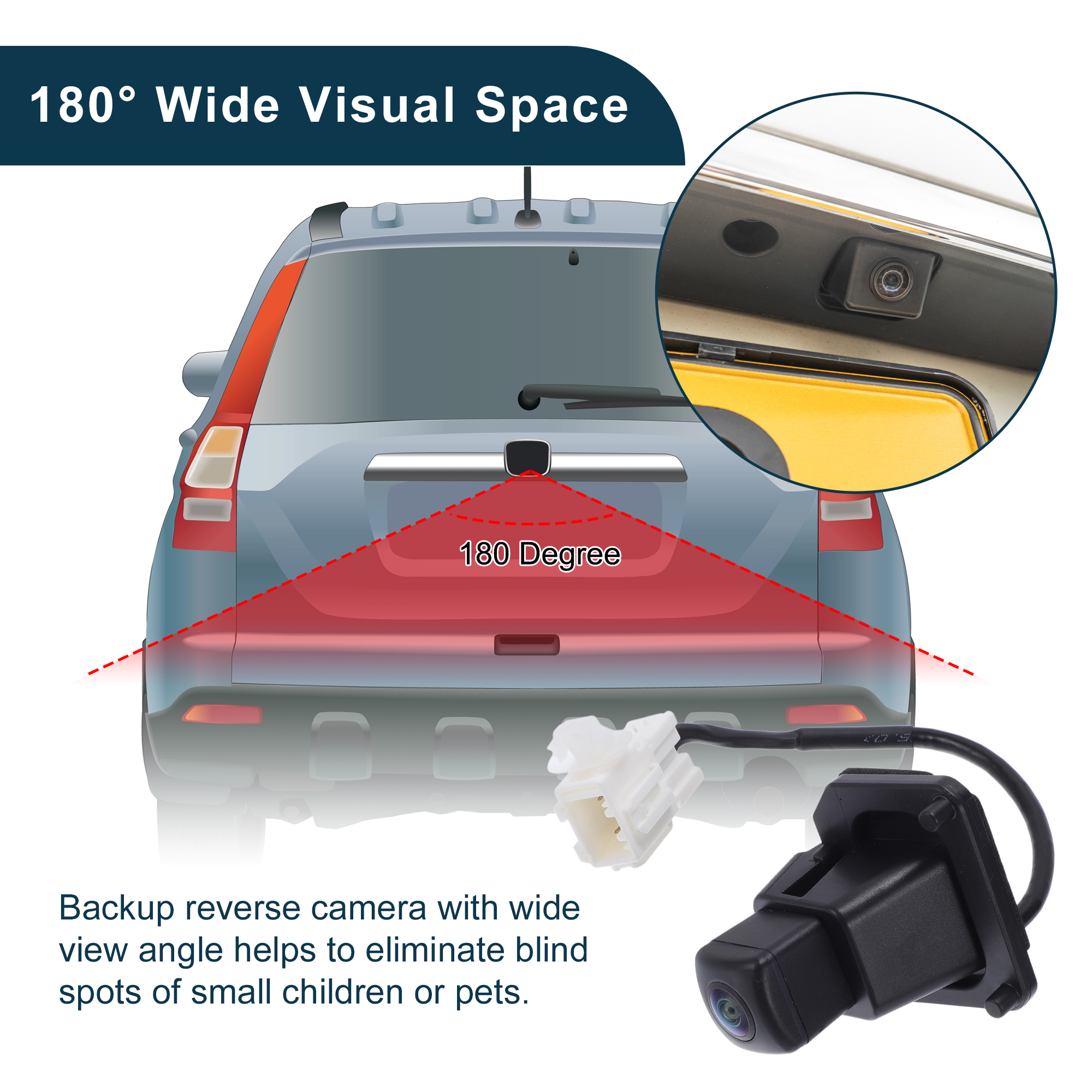 Unique Bargains Rear Camera for Honda CR-V 2012-2017 License Plate Park Assist