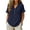 Navy, variant on Vintage T Shirts for Women V-Neck Ruffle Sleeve Blouse Shirred Bodice Short Sleeve Casual Summer Top Loose Fit Solid Color Shirt (Blue,XXXL)
