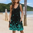 thumbnail image 5 of Black Hawaiian Tropical Beach Brunch Dress for Ladies Fall Summer Sleeveless V Neck Floral Print Midi Knee High Loose Fit Dress Womens 2025 Soft Comfy Clothing XL, 5 of 5