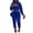 Blue, variant on Women's 3 Piece Outfits Fleece Lined Super Crop Hoodie Tank Top and Drawstring Jogger Sweatpants Tracksuit Set S-2XL