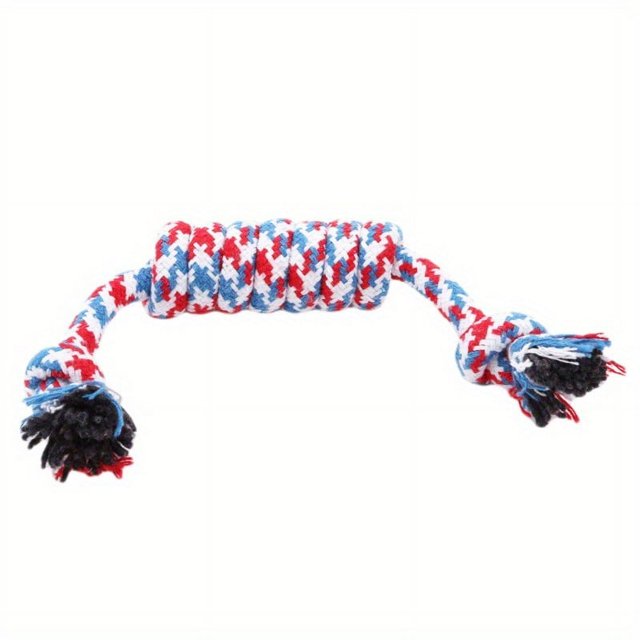 1pc Puppy Dog Pet Toy Cotton Braided Bone Rope Chew Knot Dog Toys Teething Toys