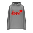 thumbnail image 4 of Goodeals Sweatshirt Hoodie Women Oversized Graphic Sweatshirt Teen Girls Cute Lover Letter Graphic Print Tops Valentine's Day Long Sleeve Fleece Pullover Shirts(Gray,M)Saving, 4 of 6