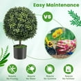 21.5” Artificial Cedar Topiary Ball Tree, Set of 2 Faux Potted Plants