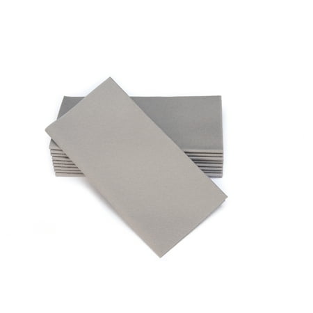Gray Napkins SimuLinen Dinner Napkins – Disposable, GRAY, Cloth-Like – Elegant, yet Heavy Duty Soft, Absorbent & Durable – 16”x16” – Box of 50 ()