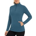 thumbnail image 2 of fatyb Womens Long Sleeve Shirts with Pockets Lightweight Quarter Zip Pullover Hiking Running Workout Tops, 2 of 7