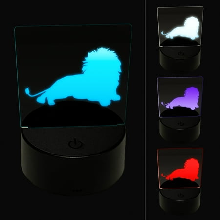 

Lion Resting Solid LED Night Light Sign 3D Illusion Desk Nightstand Lamp
