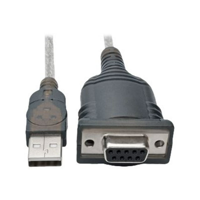 Eaton Tripp Lite Series Câble Adaptateur USB vers Null Modem Serial FTDI avec Rétention de COM (USB-A vers DB9 M/F), 18 Pouces (45,72 cm) - Adaptateur Serial - USB - RS-232 - Noir