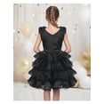 thumbnail image 5 of Sunny Fashion Girls Sequin Ruffled Dress Sleeveless Black Tulle Layered Birthday Party 4 Years, 5 of 6