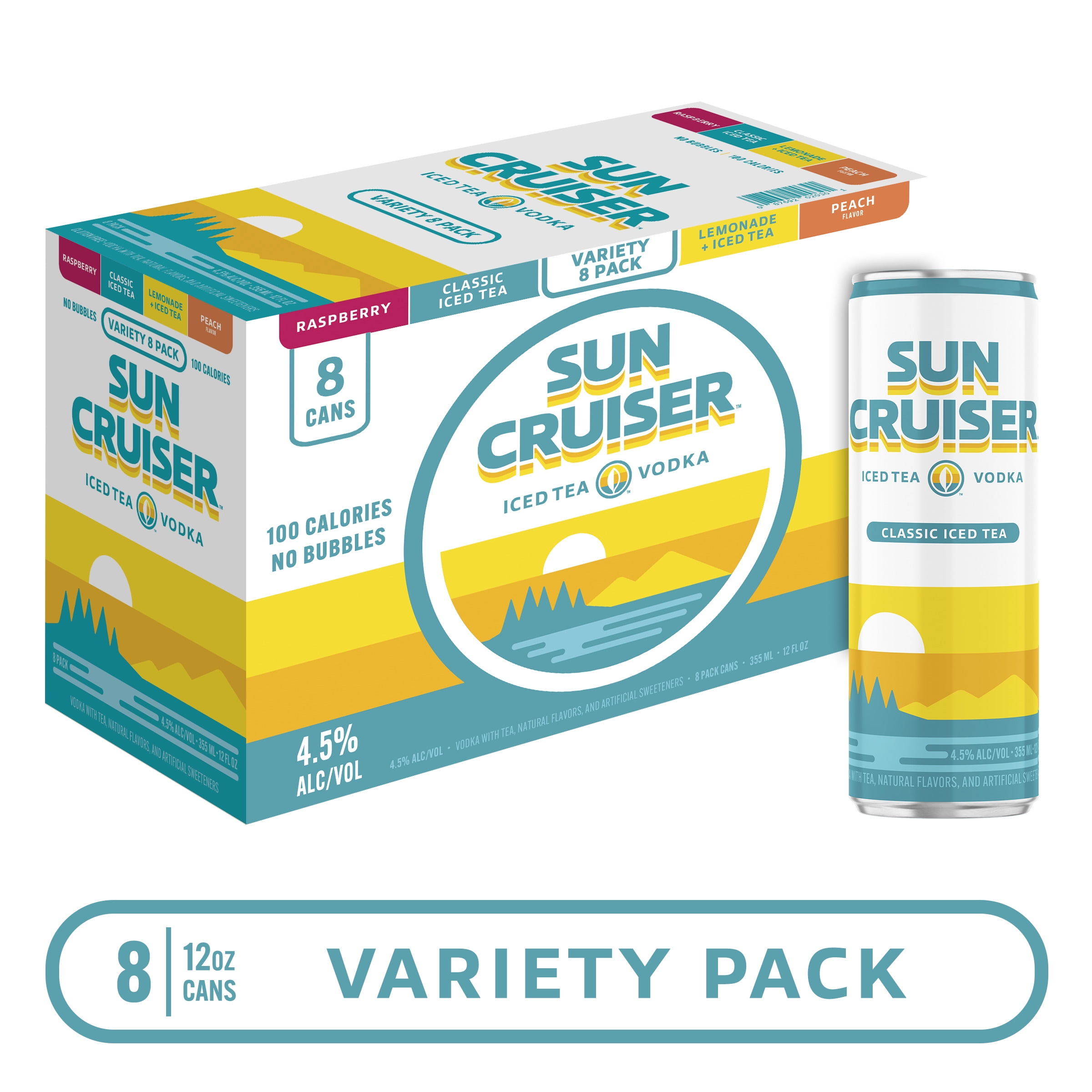 Sun Cruiser Iced Tea Vodka Variety, 8 pack, 12 fl. oz. Aluminum Cans, 4.5% ABV