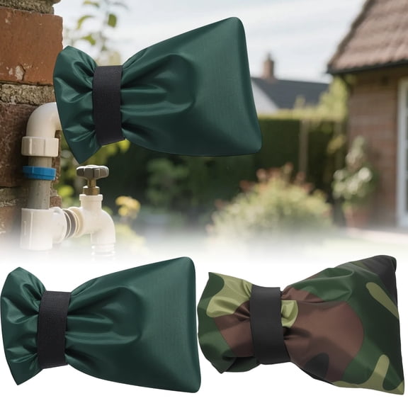 LGCASL Dark Green Antifreeze Faucet Cover Outdoor Faucet Reusable Cover Garden Reflective Faucet Socks Winter Spout Cover for Faucet Insulation Hose Bib and Heat Preservation