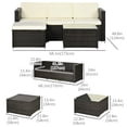 thumbnail image 3 of Stylish Brown Rattan Wicker 3 Piece Outdoor Furniture Set For Relaxation, 3 of 7