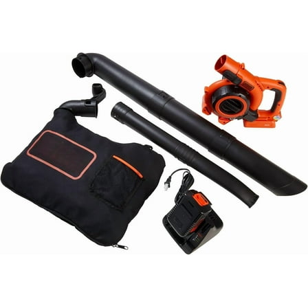 40V Cordless Leaf Blower Leaf Vacuum Combo Kit, 120 mph Air Speed, 6-Speed Dial, Built-in Scraper, with Collection Bag, Battery and Charger Included (LSWV36)