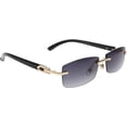 thumbnail image 5 of GFDYREE Flawless Slim Dean Rimless Sunglasses Rectangular Metal & Wood Art Glasses, 5 of 5