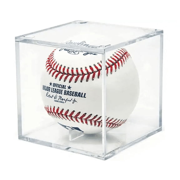 Baseball Display Case, UV Protected Acrylic Cube Baseball Holder Square Clear Box Memorabilia Display Storage Sports Official