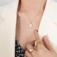 thumbnail image 3 of Collier en Nacre Blanche Tulipe, Bijou Rétro Français design Polyvalent, Collier en Acier Titane, 3 of 4