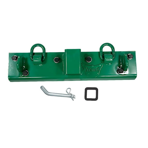 5-1/2" x 22" Tractor Bucket Grab Hooks Bolt 2" Hitch Receiver for Kubota, Bobcat - Universal Compact Tractor Bolt on Plate w/D-Ring & Grab Hooks - Tractor Attachment