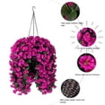 thumbnail image 6 of ZZ Artificial Faux Hanging Flowers Plants Basket for Outdoor Outside Porch Decoration, UV Resistant Fake Silk Purple Morning, 6 of 6