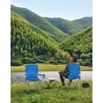 thumbnail image 2 of SONGMICS Silla de Camping, Juego de 2 Sillas de Exterior, Respaldo Alto, Apoyabrazos, Bolsillo para Tazas, Portátil, Plegable, Carga de 330 lbs, Acampada, Jardín, Pesca, Terraza, Azul, 2 of 5