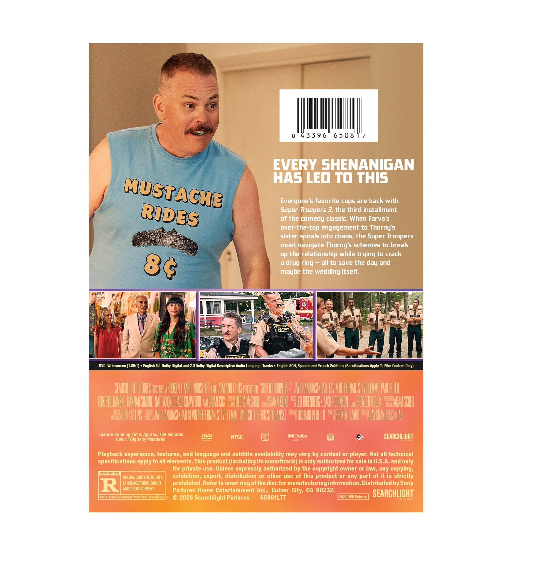 Super Troopers 3 (2026) (DVD) Sony, Comedy