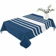 thumbnail image 2 of Navy Blue White Stripe Table Cloth Waterproof Tablecloths, Modern Rustic Vertical Striped Tablecloth Dining Table Cover for Kitchen Party Tabletop Outdoor, Rectangle Tablecloth 60x84 Inch, 2 of 9