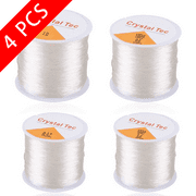 4 Roll 328 FT Clear Elastic Beading Threads, AIFUDA Stretchy Crystal Bracelet String Cords Crystal Rope for DIY Bracelet Beading Jewelry Making (0.6/0.7/0.8/1mm)