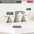 thumbnail image 2 of Delta Ashlyn Two Handle Widespread Bathroom Faucet with EZ Anchor in Stainless 3564-SSMPU-DST, 2 of 2