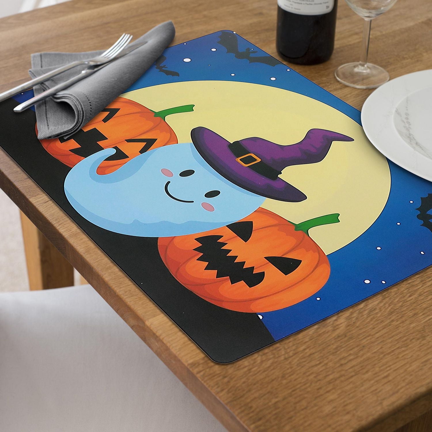 Set De Table Réversible Pp Fantôme Et Sorcière - Lot De 12