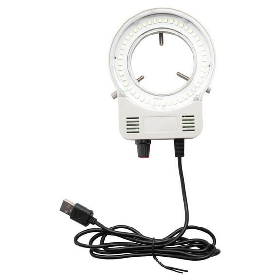 48 LED Industrial Microscope Camera Light Source Ring Lamp Light Illuminator Lamp Adjustable Brightness USB Interface