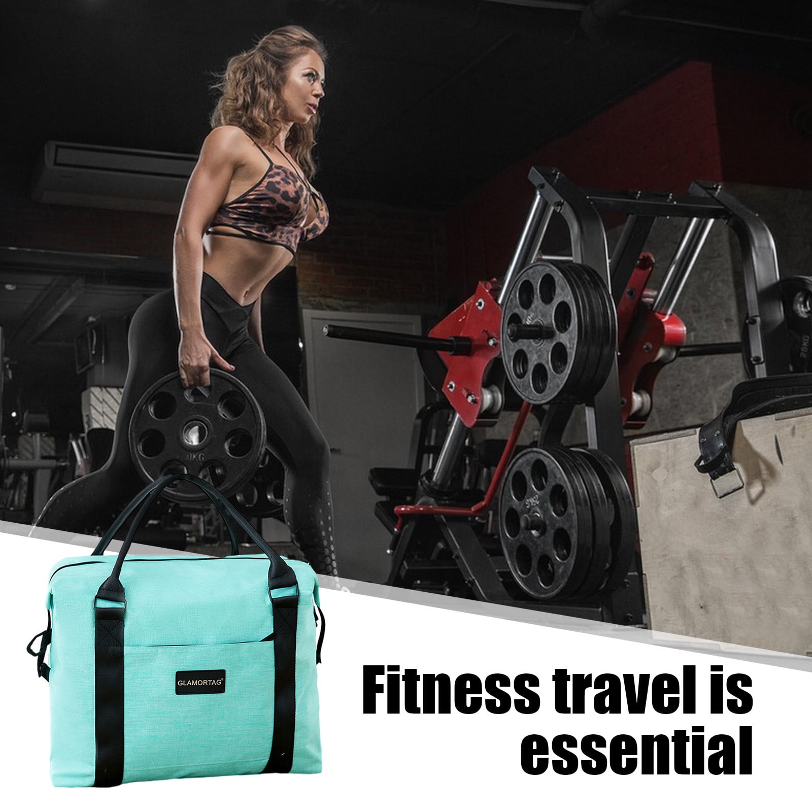 Qnjujn Large Travel Bag, Expandable Gym Bag,Carry On Overnight Bags For Women With Trolley Sleeve Wet Pocket,travel Duffel BagsTravel Bag, Sports Tote Gym Bag Blue