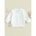 thumbnail image 2 of Bagilaanoe  Baby Girl Boy Casual Sweatshirt Newborn Long Sleeve Lace Patchwork Pullover 3M 6M 9M 12M 18M Infant Fall Loose Tee Tops, 2 of 9