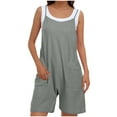 thumbnail image 1 of LOVZFMLL Combinaison Ample Sans Manches à Double Poche pour Femmes, Gris G, 1 of 6