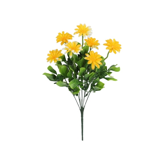 Artificial Flowers Bunches, Fake Plants Faux Silk Flowers, UV Resistant Faux Flowers Bouquet Cemetery Flowers for Outside Indoor Home Summer Weeding Vase Decor