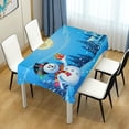 thumbnail image 7 of Coolnut Christmas Snowman Tablecloth, Waterproof Washable Polyester Square Table Cover, Durable Tablecloth for Kitchen Dining Table Party Decor, 54"x54", 7 of 7