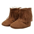 thumbnail image 5 of Glisme Baby Boots Tassels First Girls Soft Warm Shoes Baby Shoes Cozy Brown Boots Size 0-6 Months, 5 of 5
