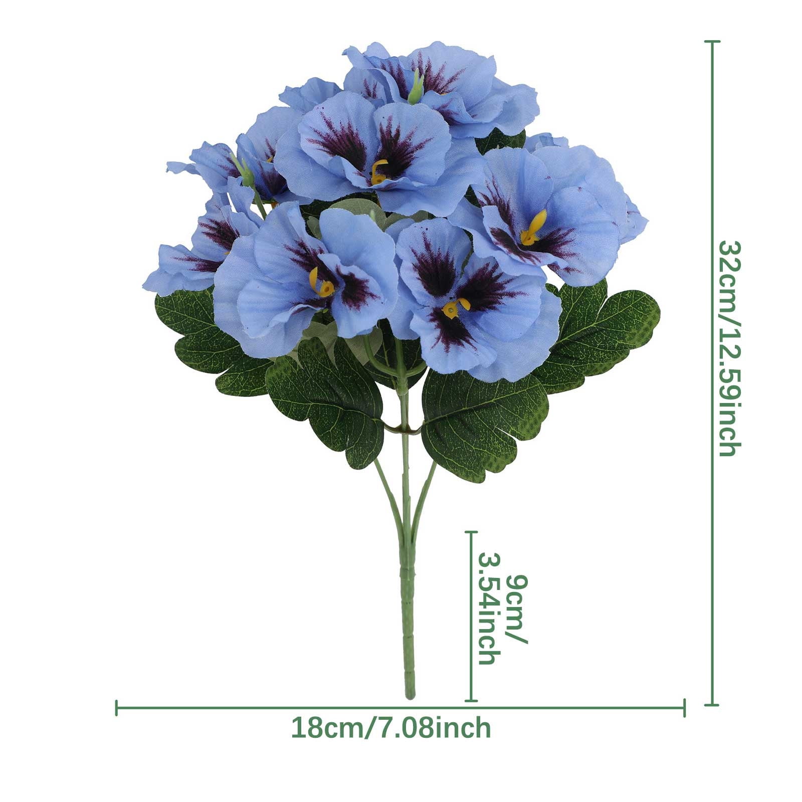 Darzheoy Artificial Pansy Flowers, UV Resistant Plastic Plants Fake Silk Faux Flowers for Outdoor Planters, Home Indoor Outside Garden Porch Window DIY Decoration