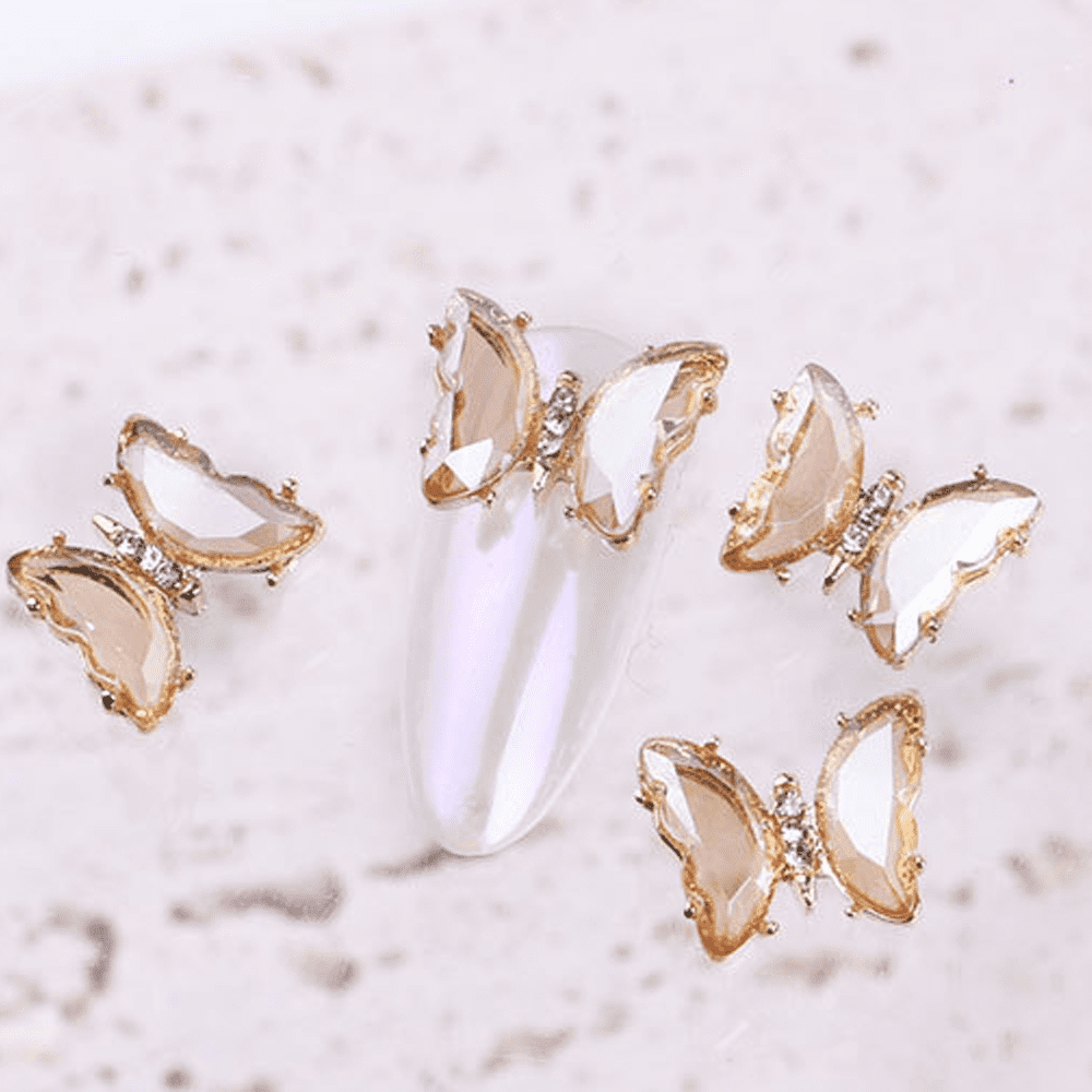 Sohindel DIY Jewelry Nail Crystal Butterfly Nail Art Decorations,Shiny Charm Zircon Crystal 3D Butterfly Nail Rhinestones - Style 1