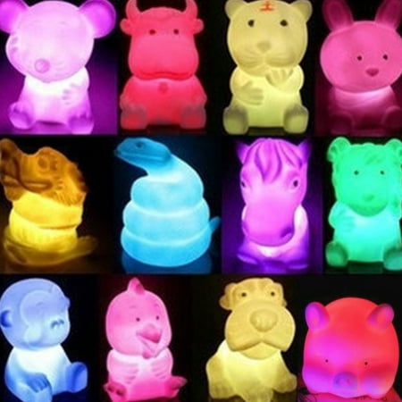 

Poseidon Cute Chinese Zodiac Animal Shaped LED Flashing Color Changing Decor Night Light