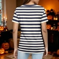 thumbnail image 4 of Womens Halloween Shirt Skeleton Ghost Short Sleeve Spooky Tees Spider Bat Summer Crew Neck Tops M, 4 of 6