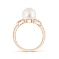 thumbnail image 2 of ANGARA South Sea Cultured Pearl XO Ring with Diamonds in 14K Rose Gold for Women | June Birthstone, Birthday, Anniversary, Jewelry Gift for Women | Pearl Ring, 2 of 7